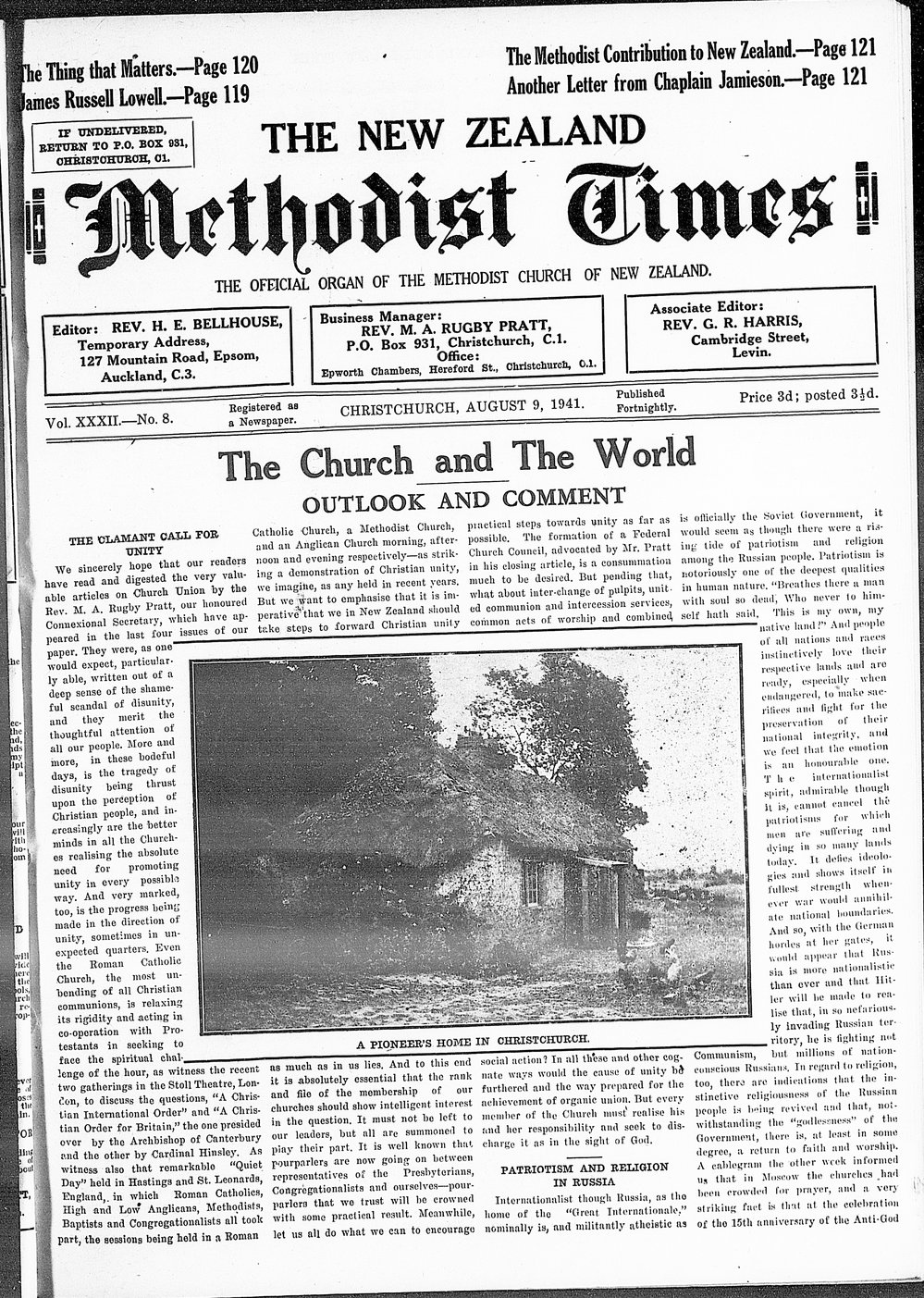 The New Zealand Methodist Times: 9th August 1941