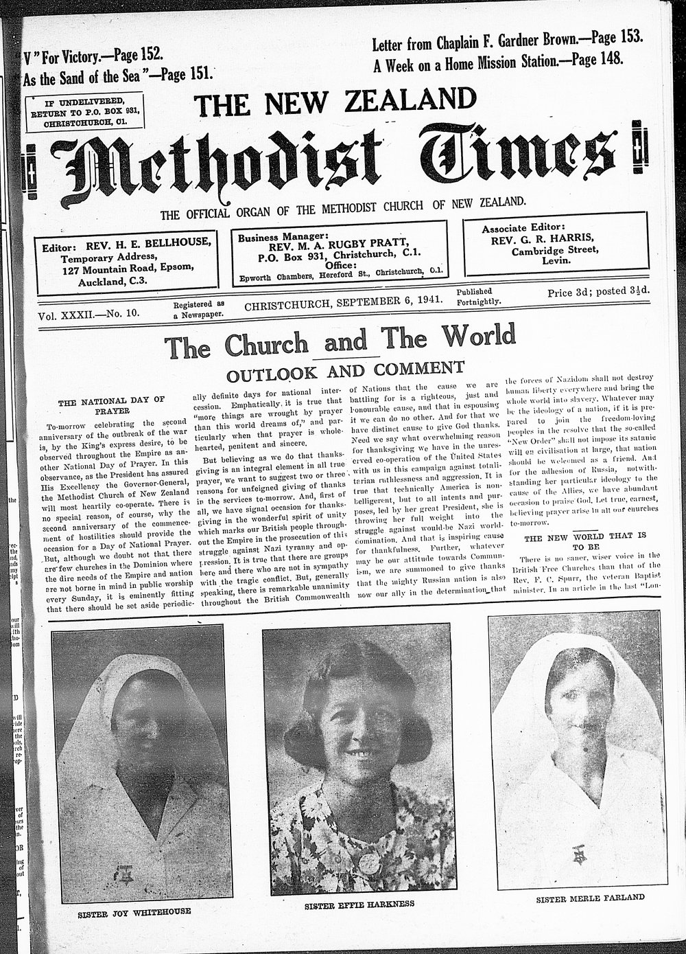 The New Zealand Methodist Times: 6th September 1941