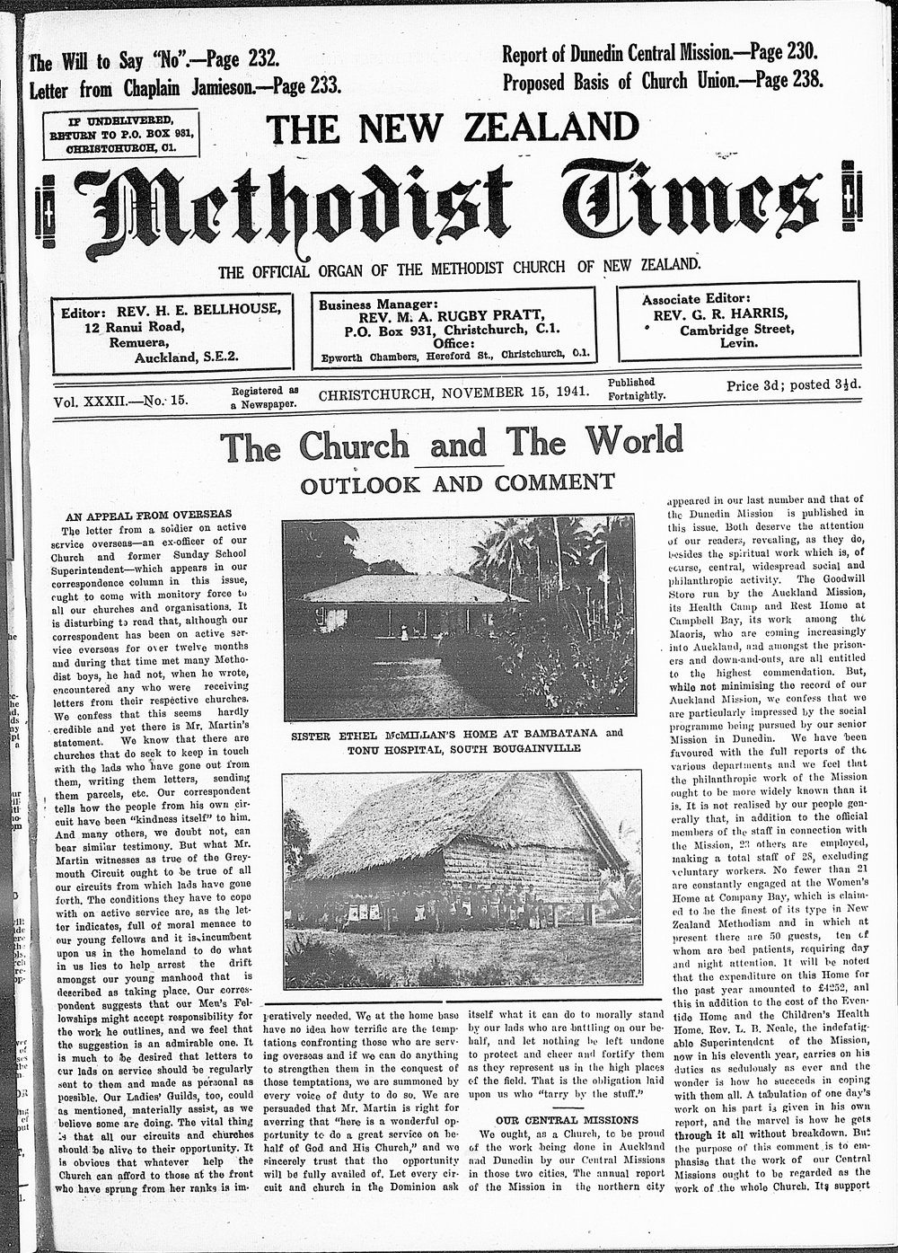 The New Zealand Methodist Times: 15th November 1941