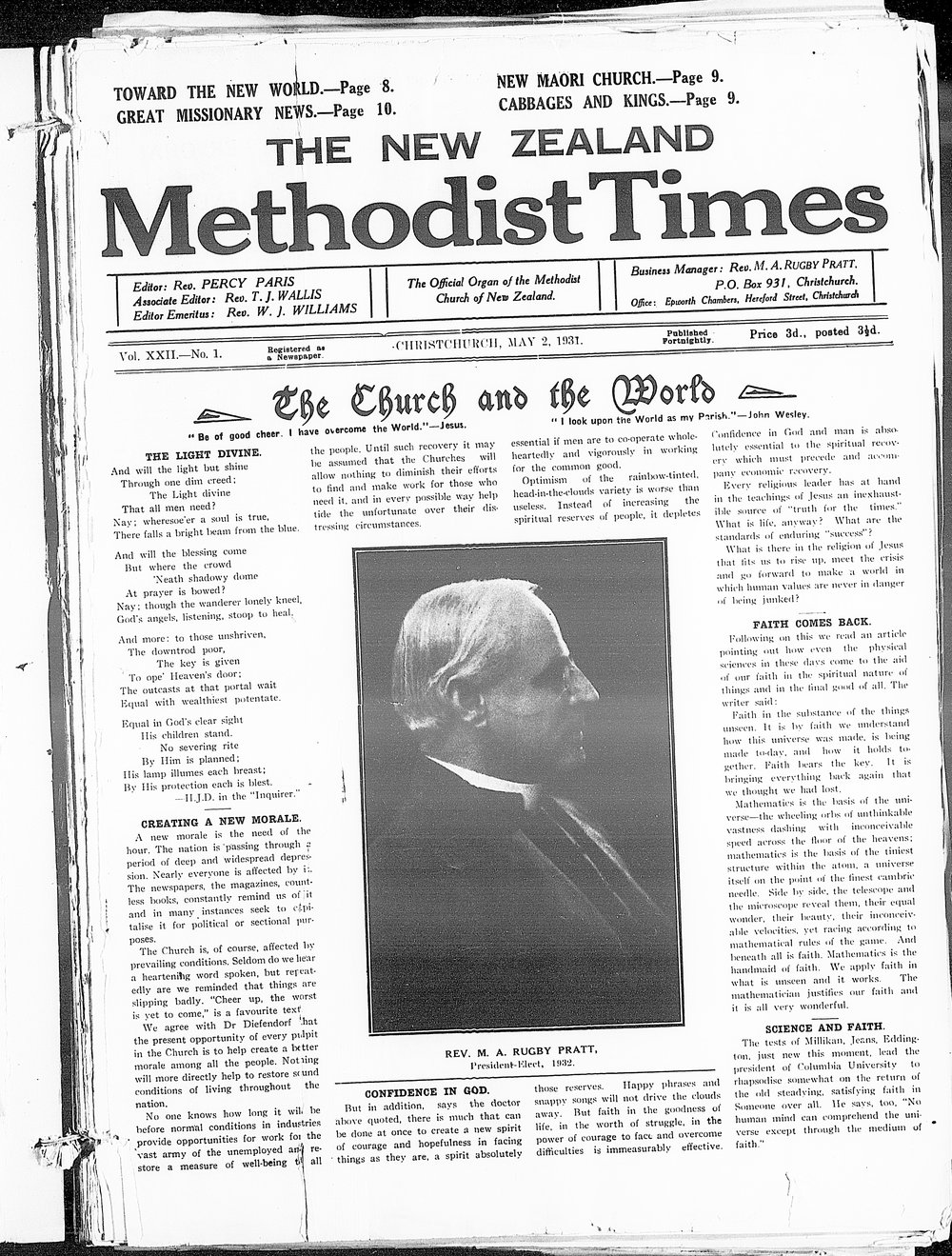 The New Zealand Methodist Times: 2nd May 1931