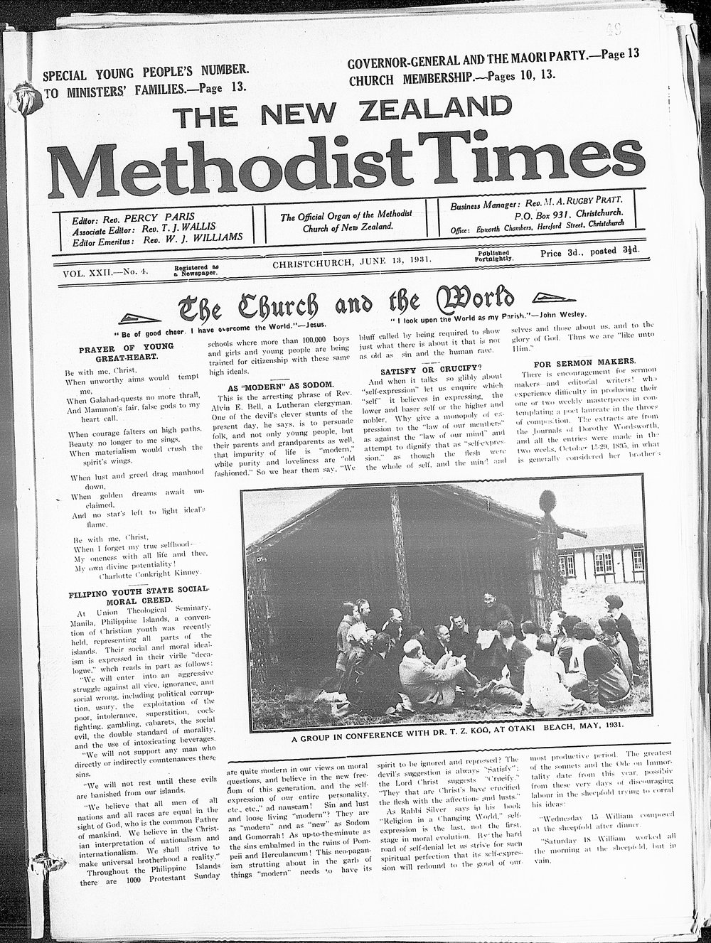 The New Zealand Methodist Times: 13th June 1931