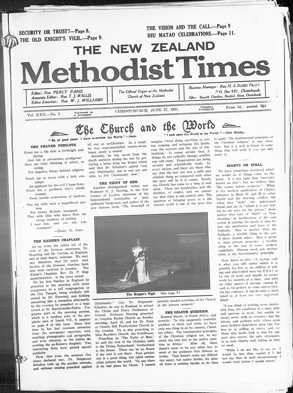 The New Zealand Methodist Times: 27th June 1931