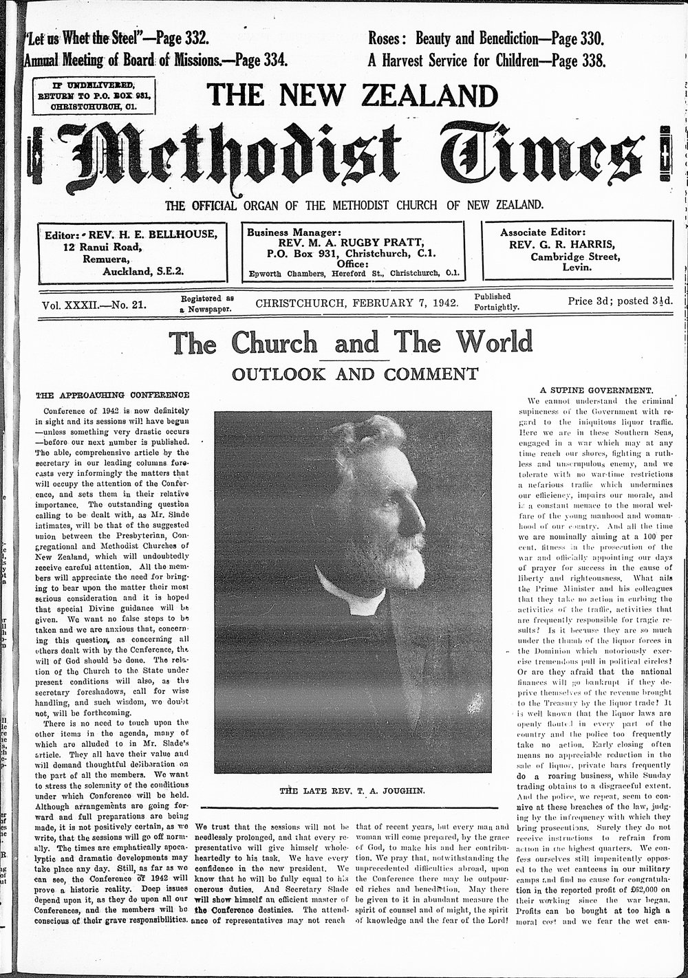 The New Zealand Methodist Times: 7th February 1942