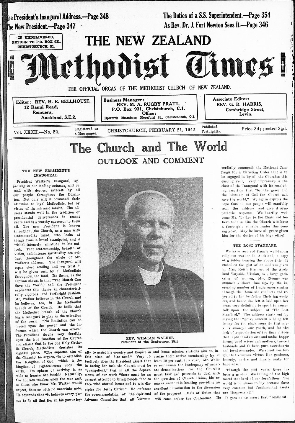 The New Zealand Methodist Times: 21st February 1942