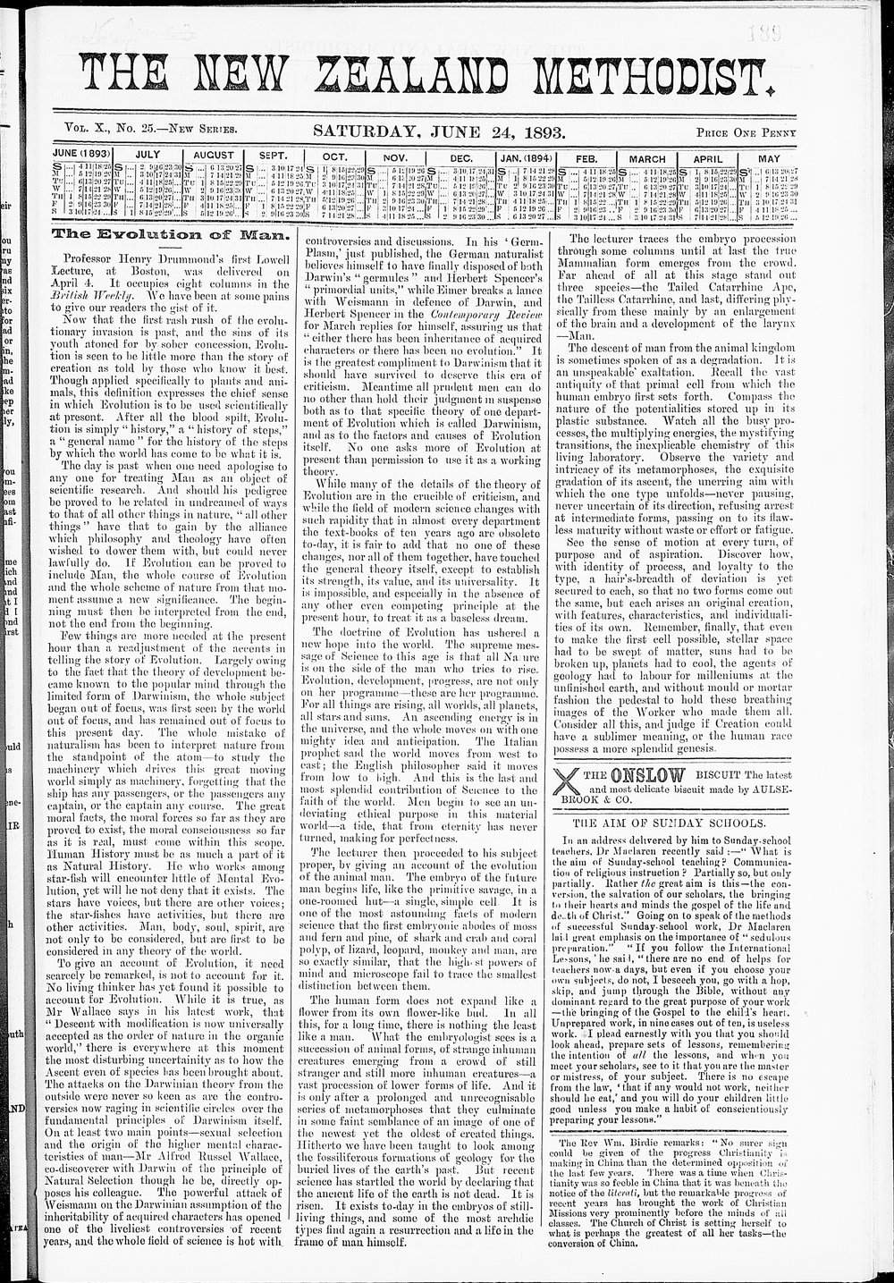 The New Zealand Methodist Times: 24th June 1893