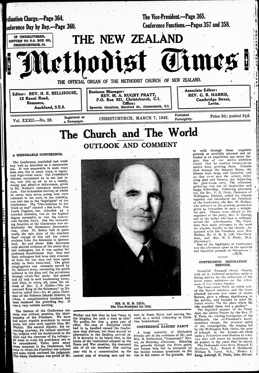The New Zealand Methodist Times: 7th March 1942