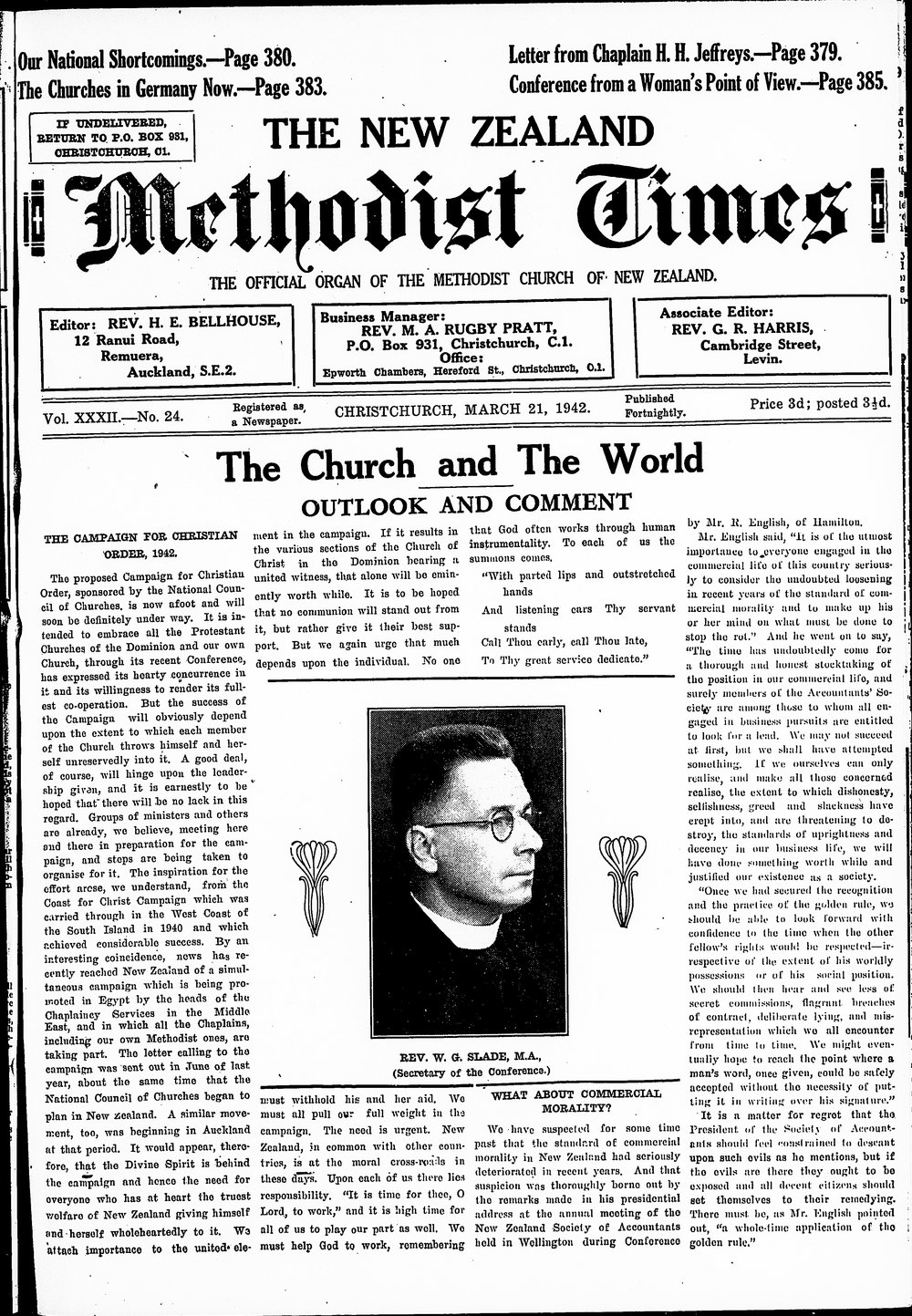 The New Zealand Methodist Times: 21st March 1942