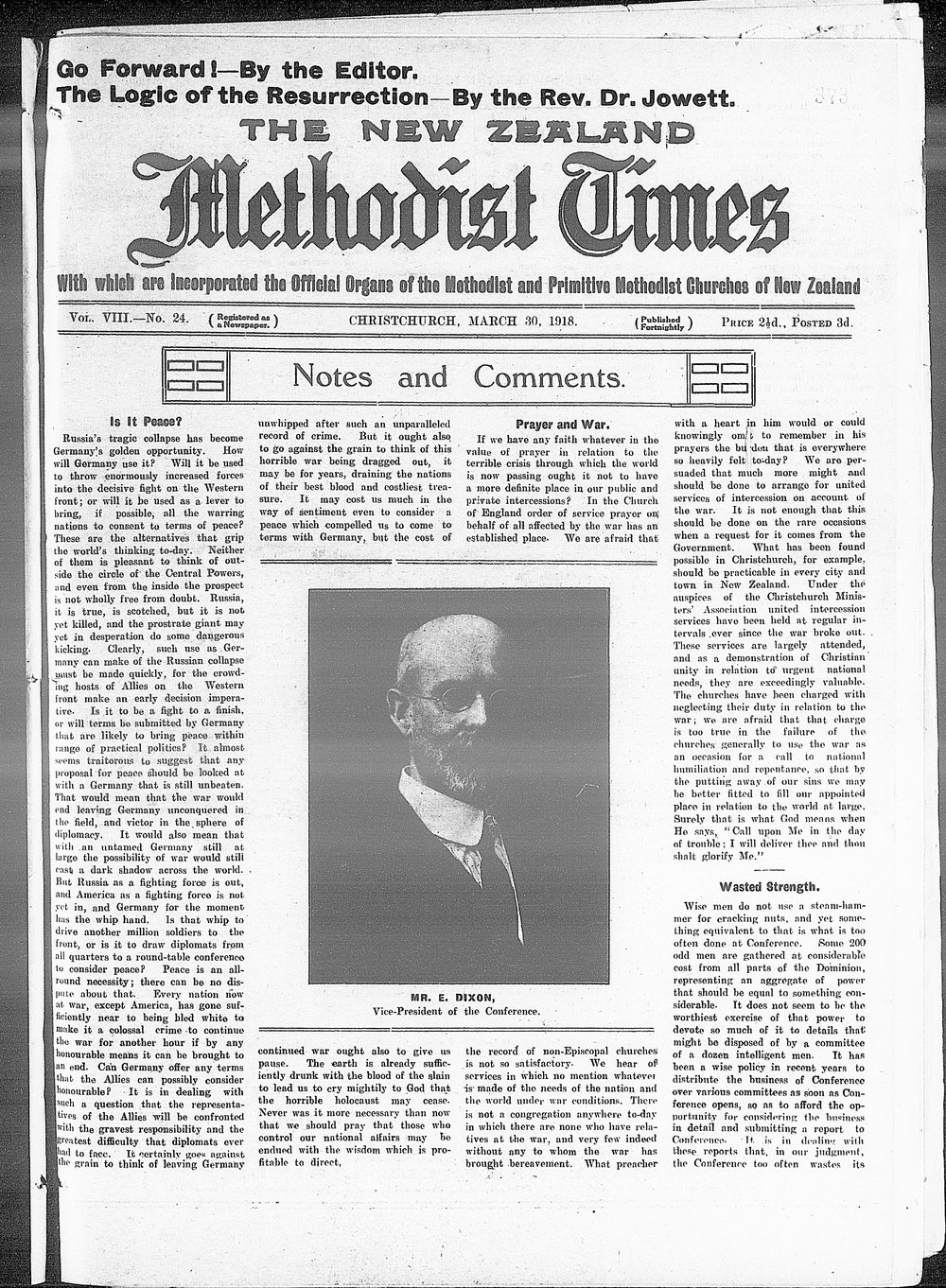The New Zealand Methodist Times: 30th March 1918