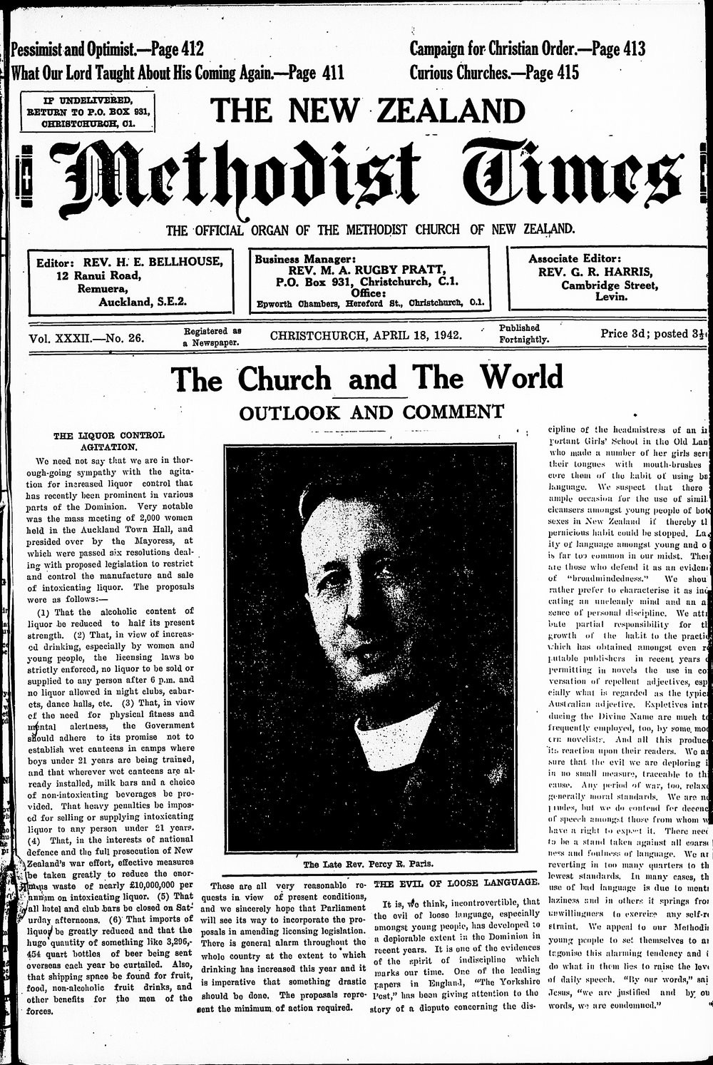 The New Zealand Methodist Times: 18th April 1942