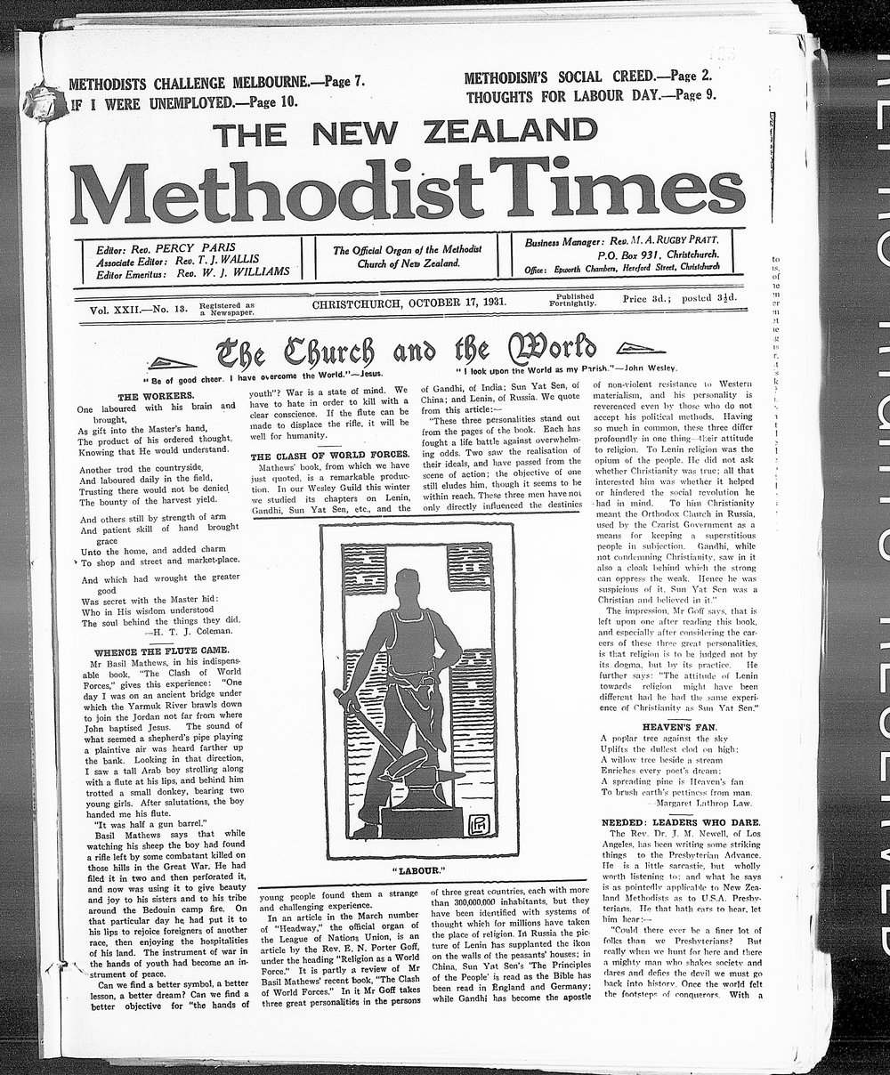 The New Zealand Methodist Times: 17th October 1931