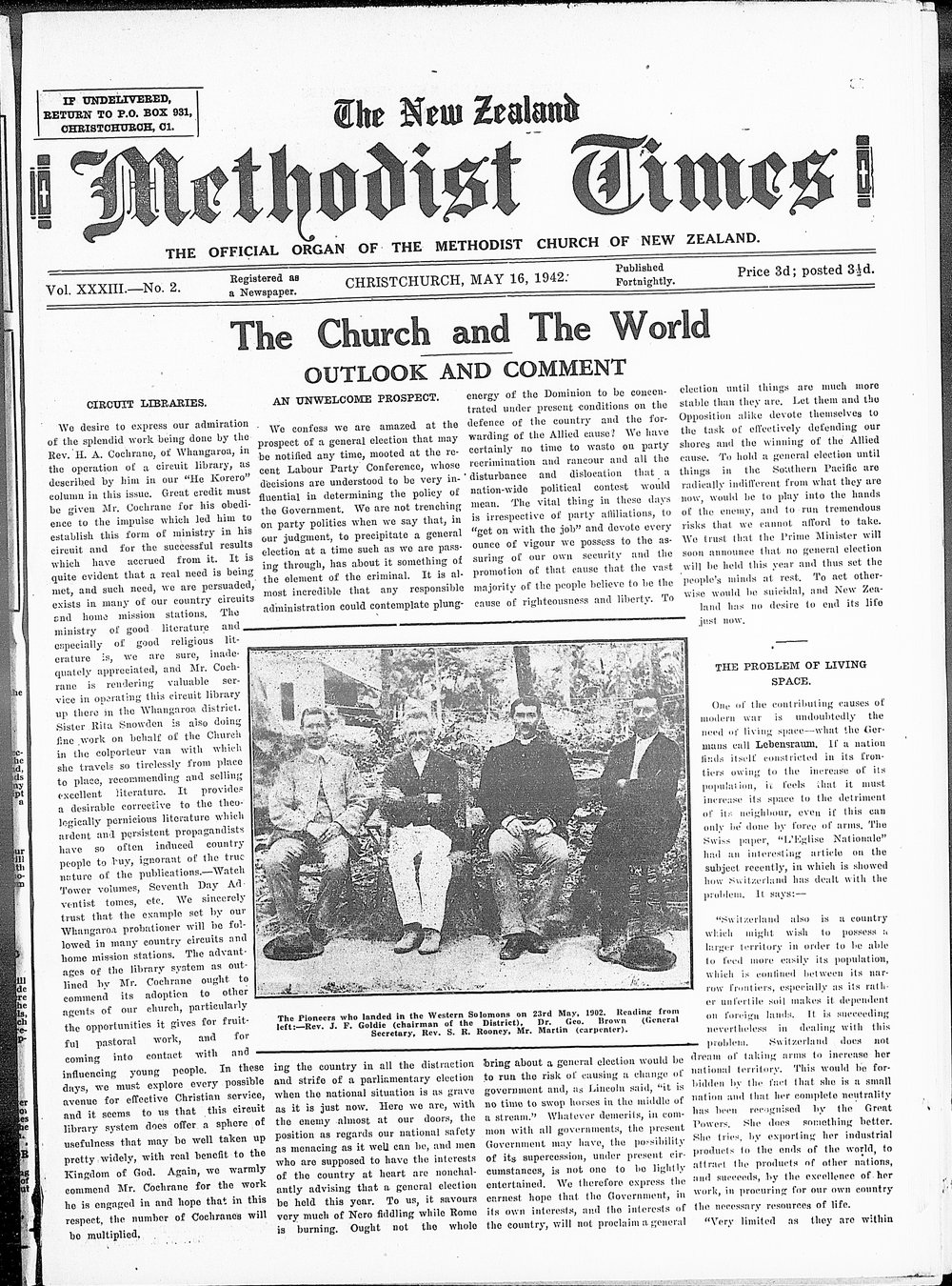 The New Zealand Methodist Times: 16th May 1942