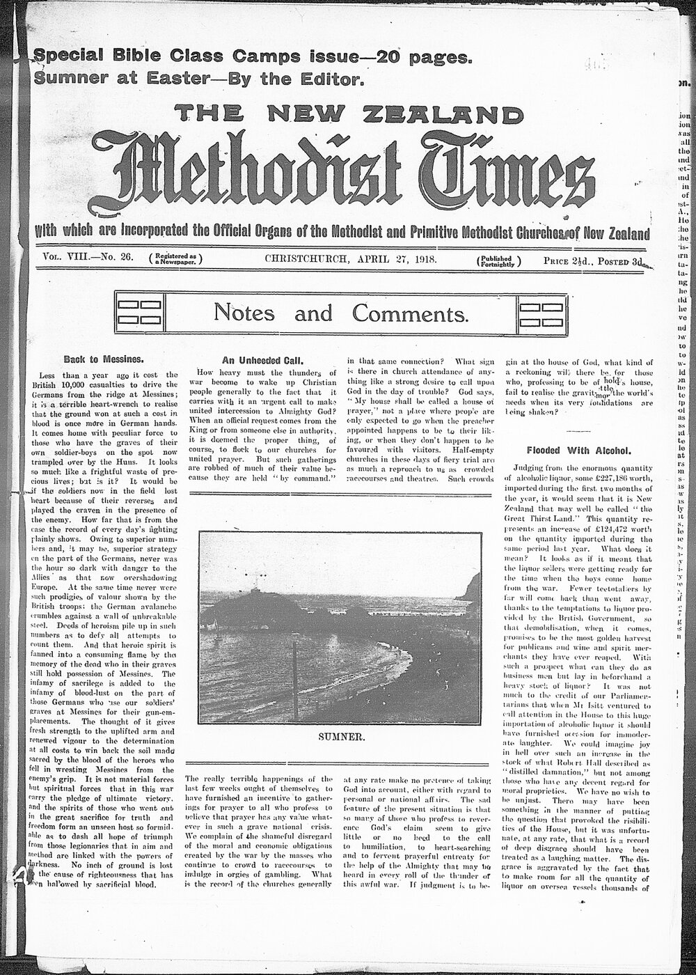 The New Zealand Methodist Times: 27th April 1918