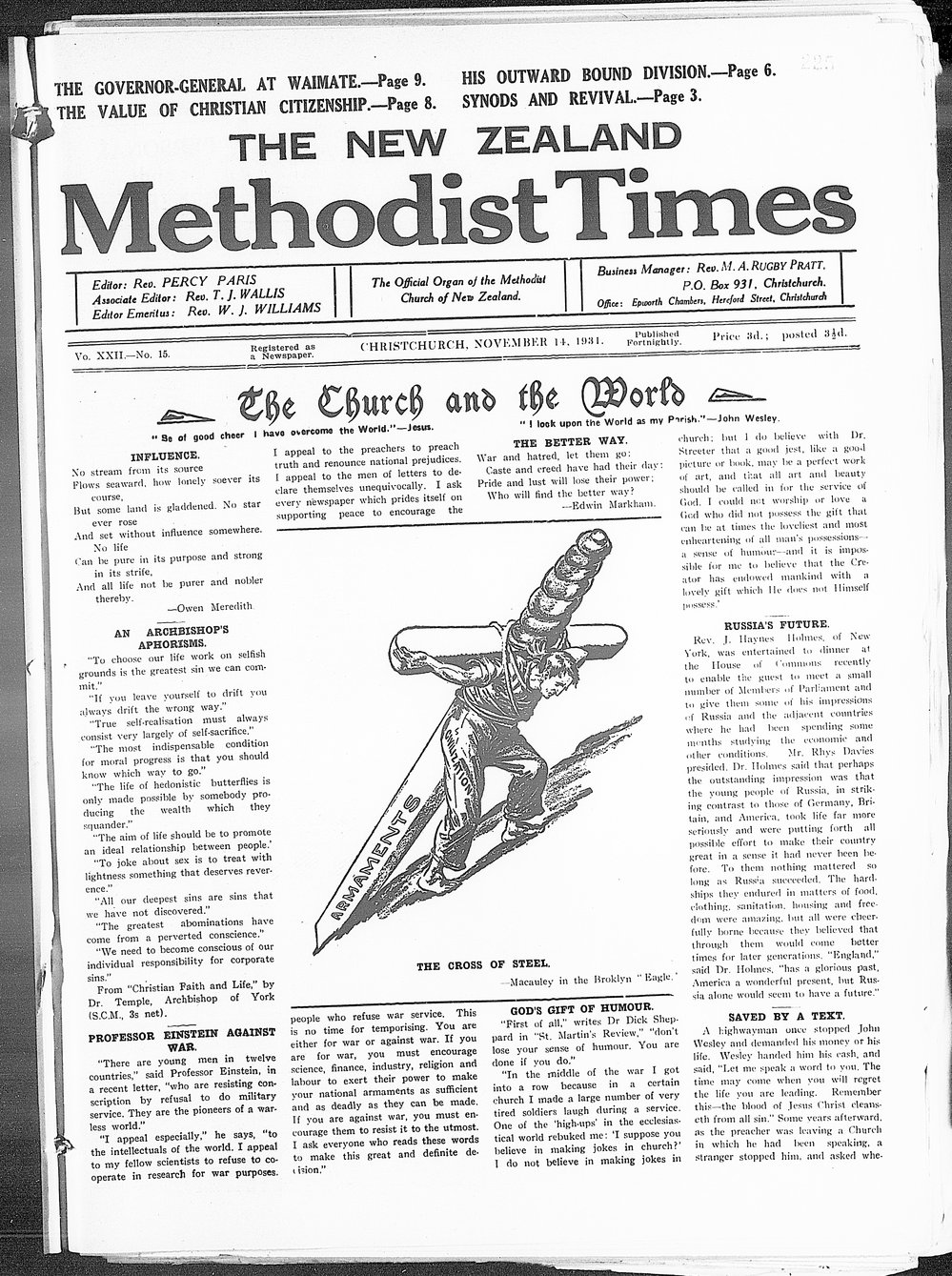 The New Zealand Methodist Times: 14th November 1931