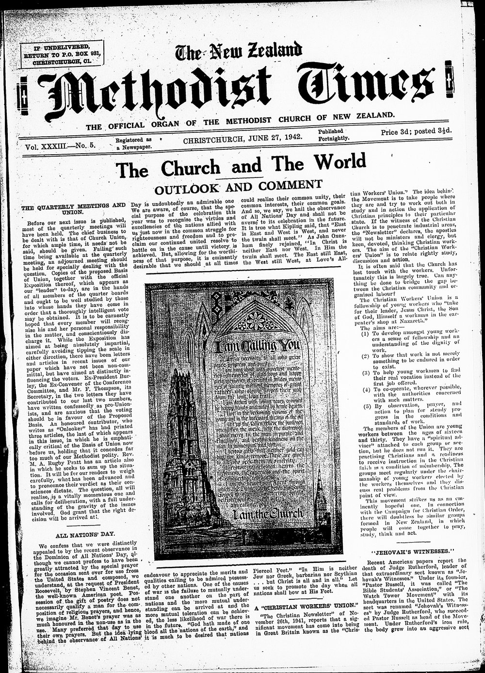 The New Zealand Methodist Times: 27th June 1942