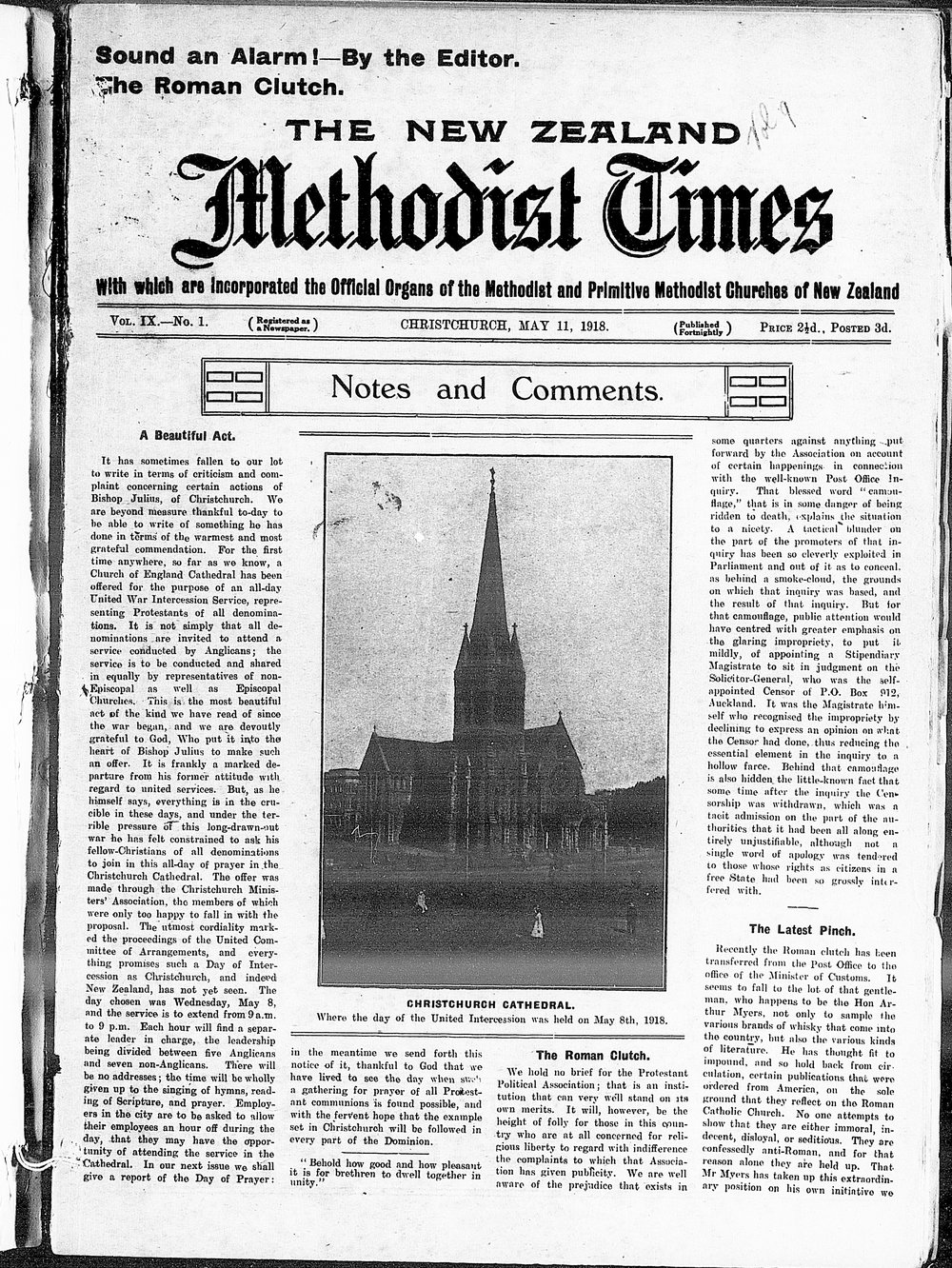 The New Zealand Methodist Times: 11th May 1918