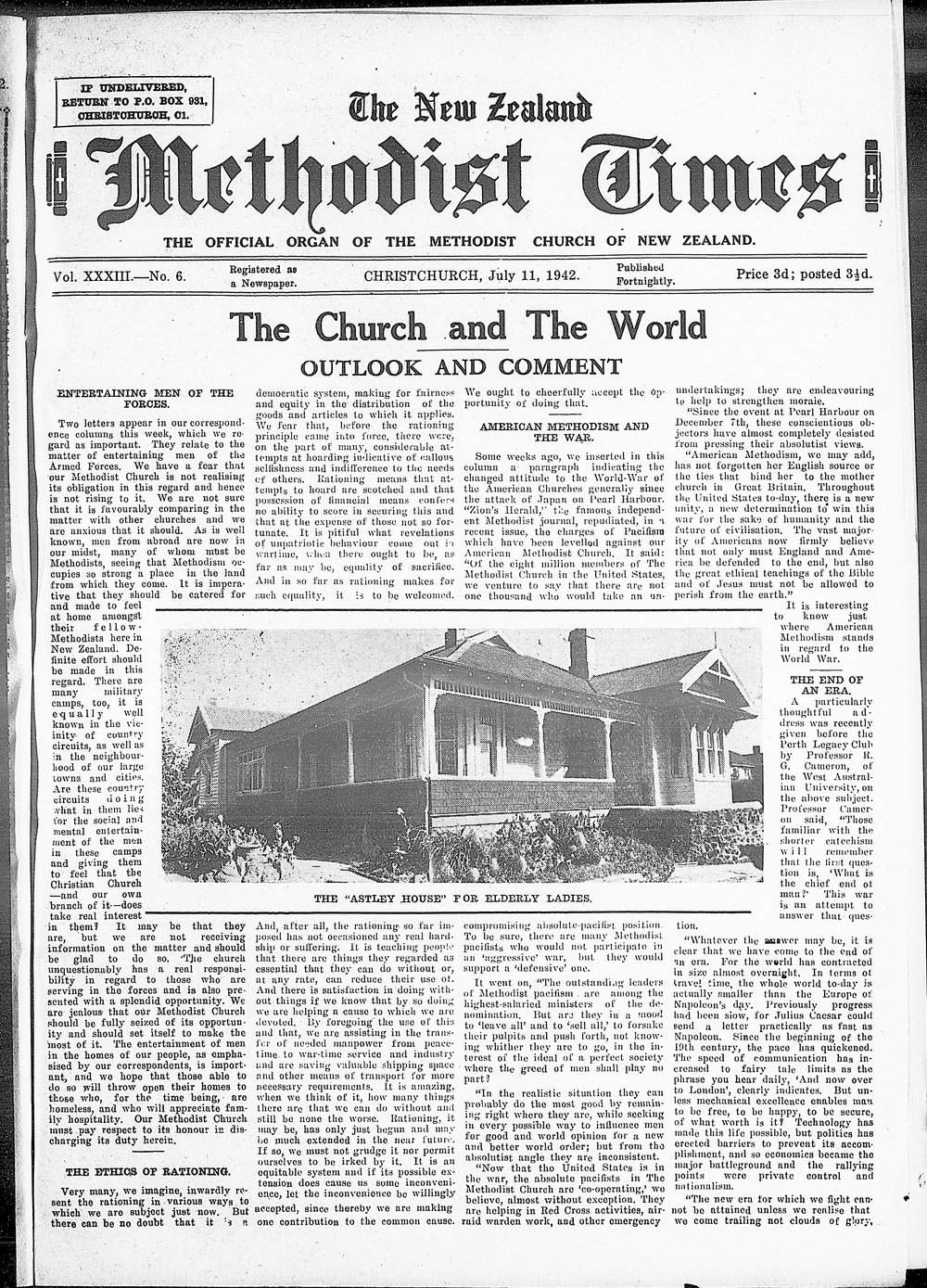 The New Zealand Methodist Times: 11th July 1942