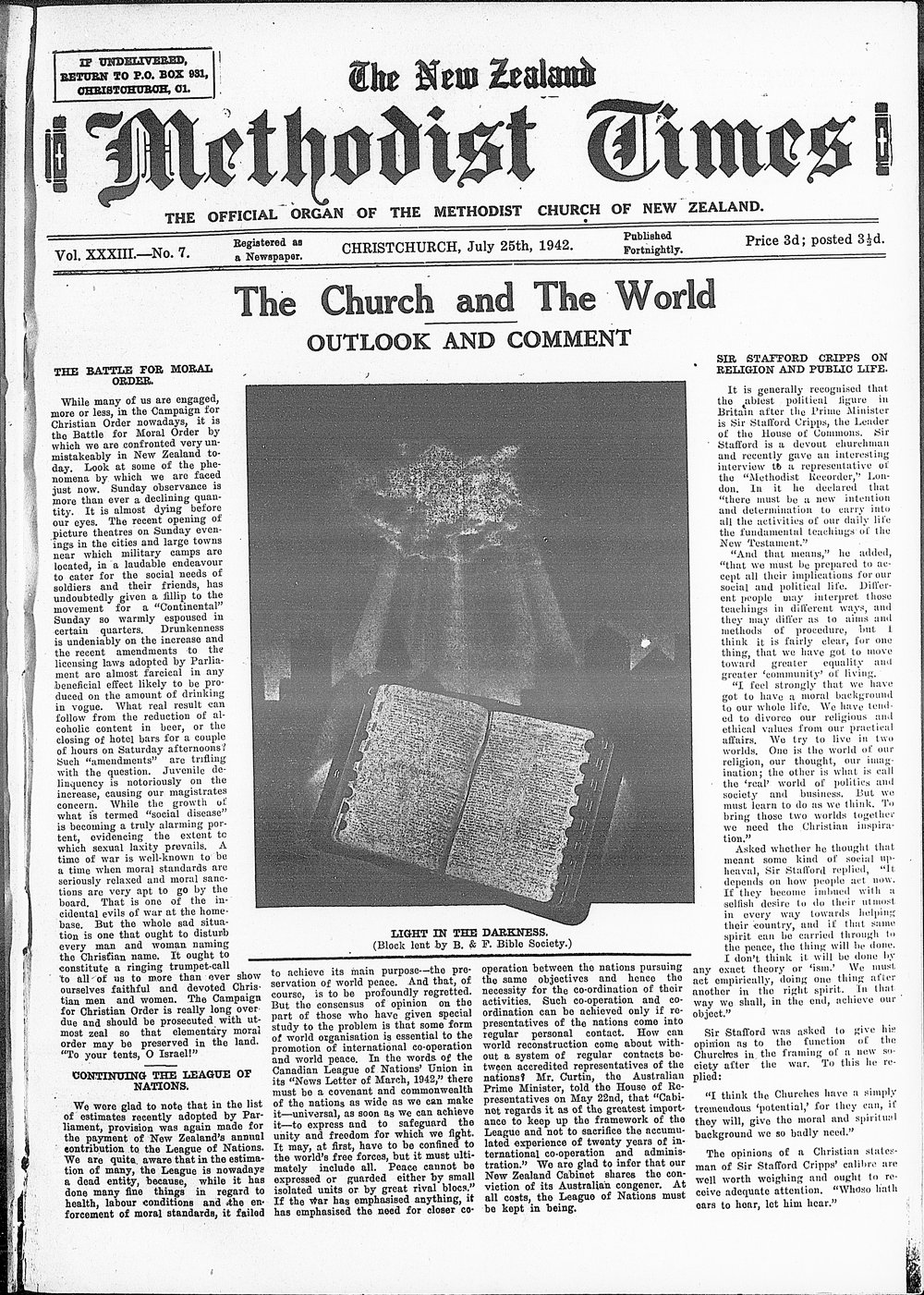 The New Zealand Methodist Times: 25th July 1942