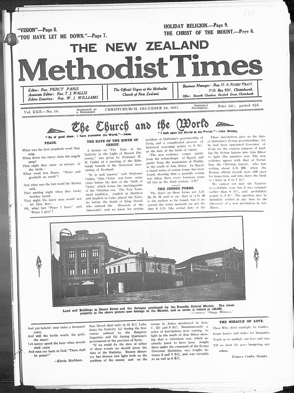 The New Zealand Methodist Times: 26th December 1931