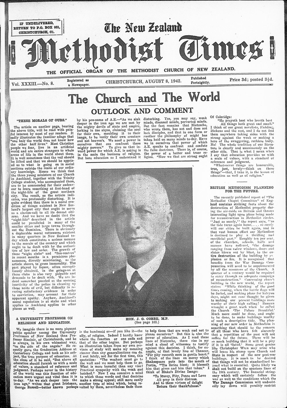 The New Zealand Methodist Times: 8th August 1942