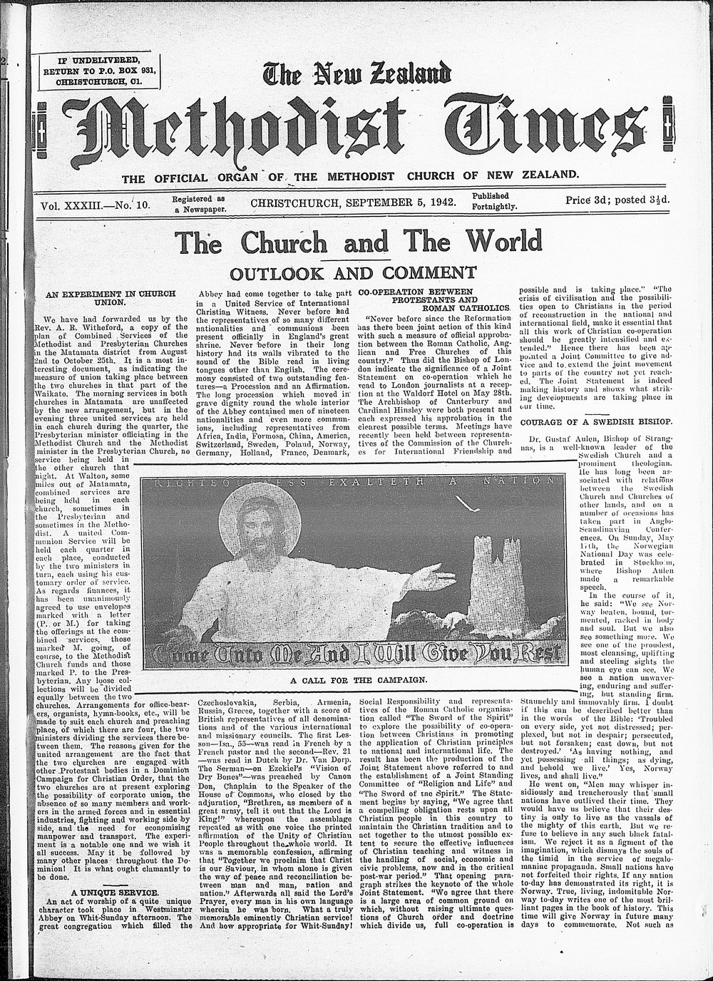 The New Zealand Methodist Times: 5th September 1942