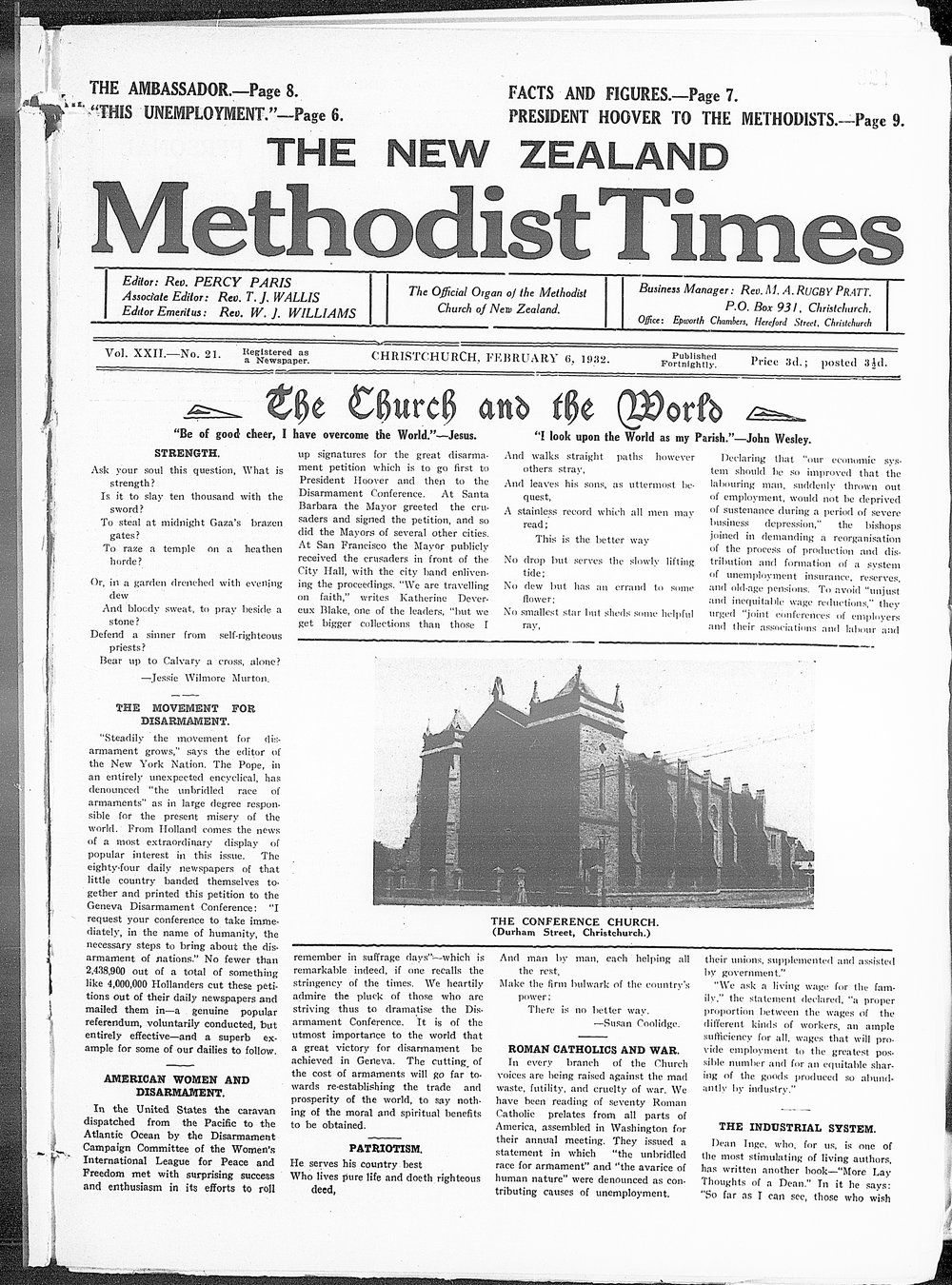 The New Zealand Methodist Times: 6th February 1932