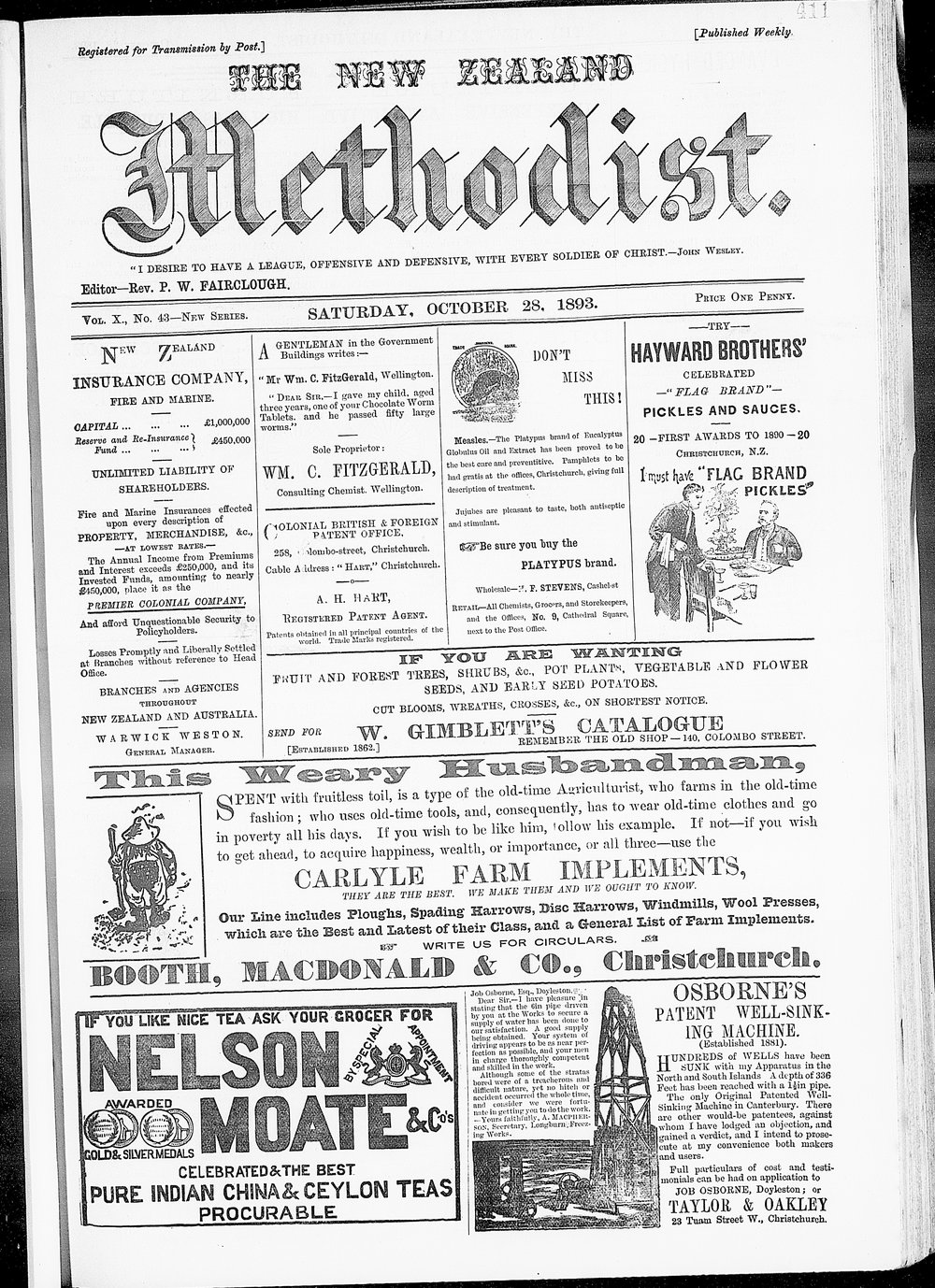 The New Zealand Methodist Times: 28th October 1893