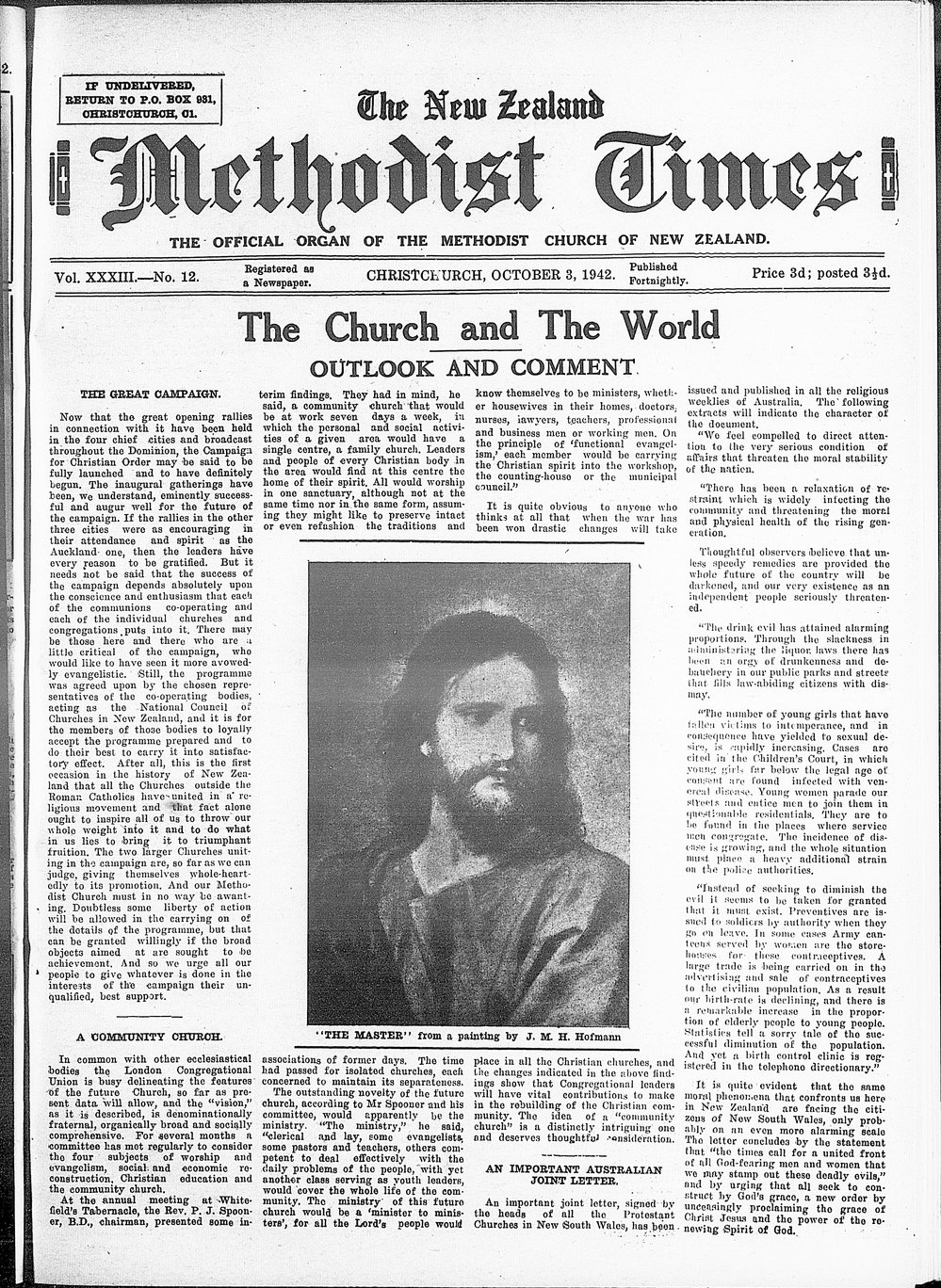 The New Zealand Methodist Times: 3rd October 1942