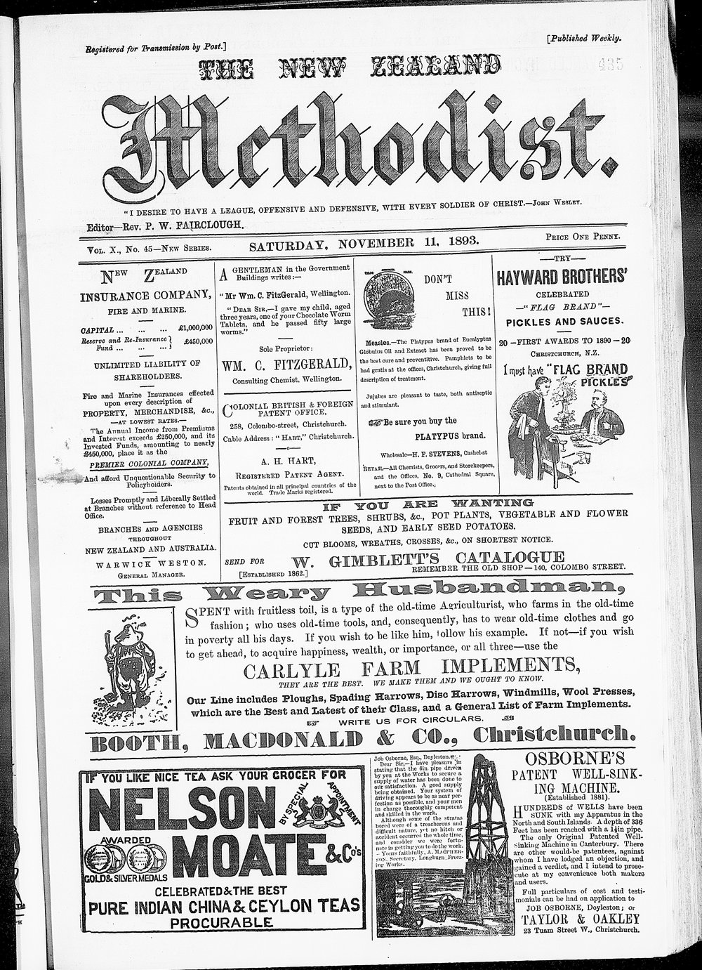 The New Zealand Methodist Times: 11th November 1893