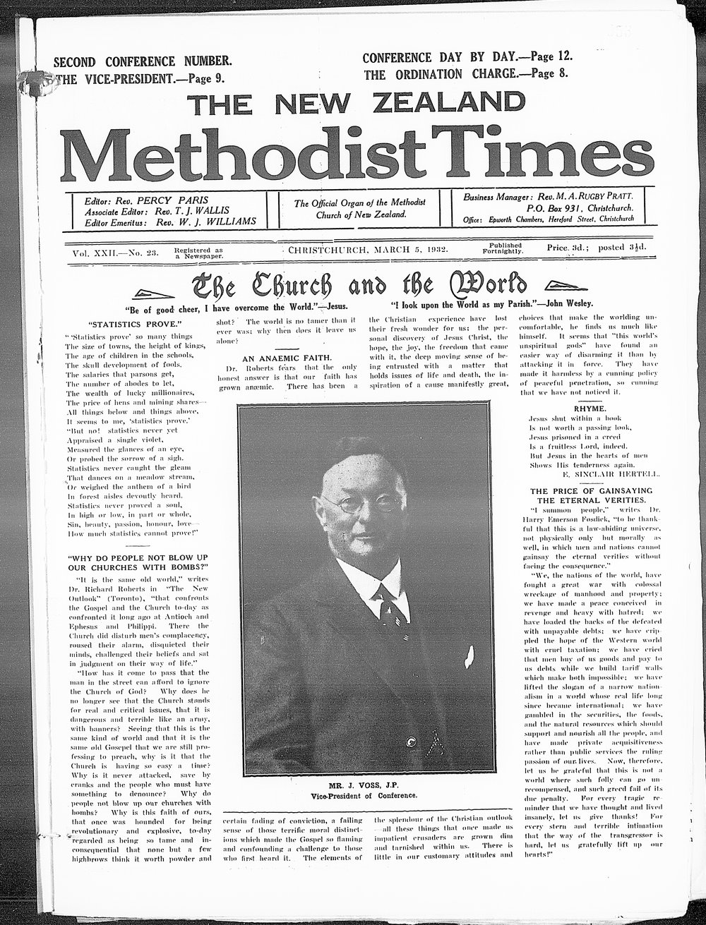 The New Zealand Methodist Times: 5th March 1932
