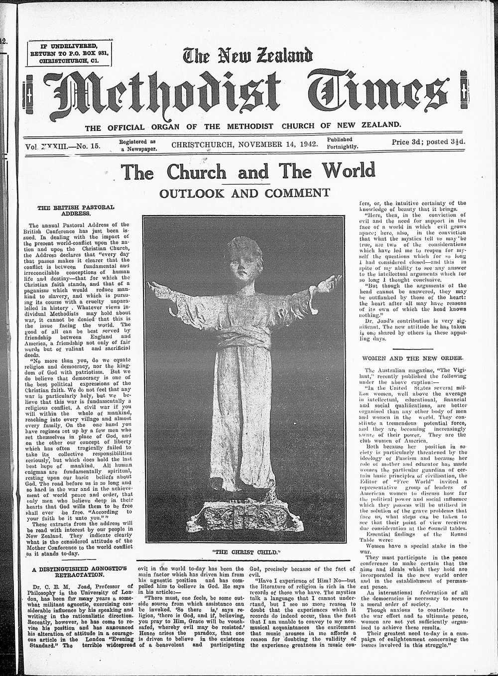 The New Zealand Methodist Times: 14th November 1942