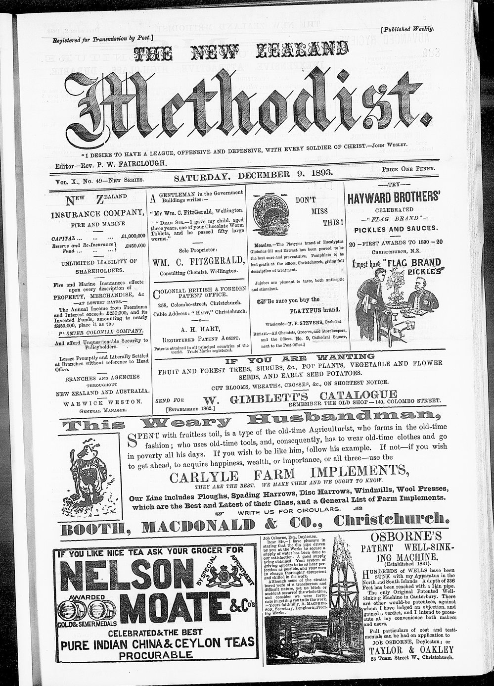 The New Zealand Methodist Times: 9th December 1893