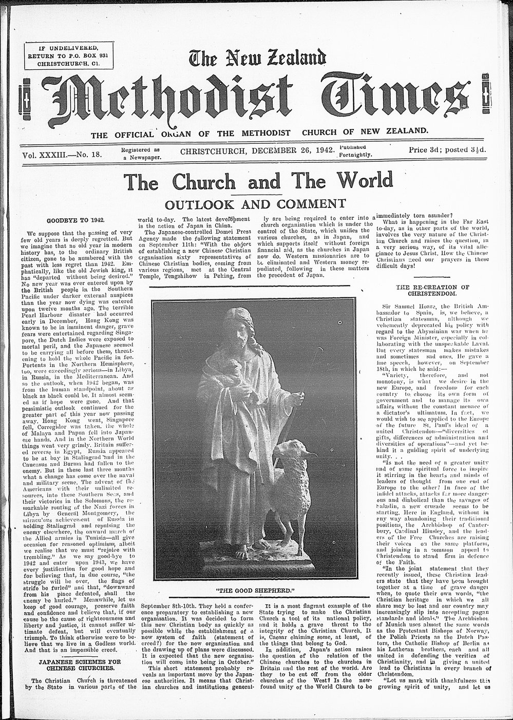 The New Zealand Methodist Times: 26th December 1942
