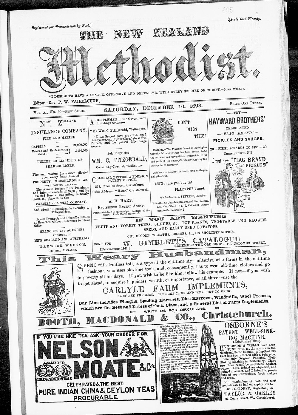 The New Zealand Methodist Times: 16th December 1893