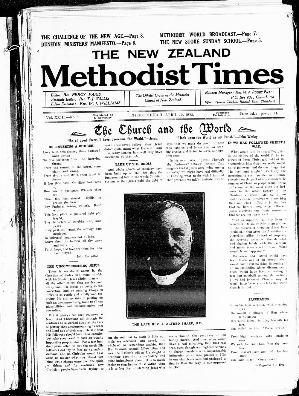 The New Zealand Methodist Times: 30th April 1932