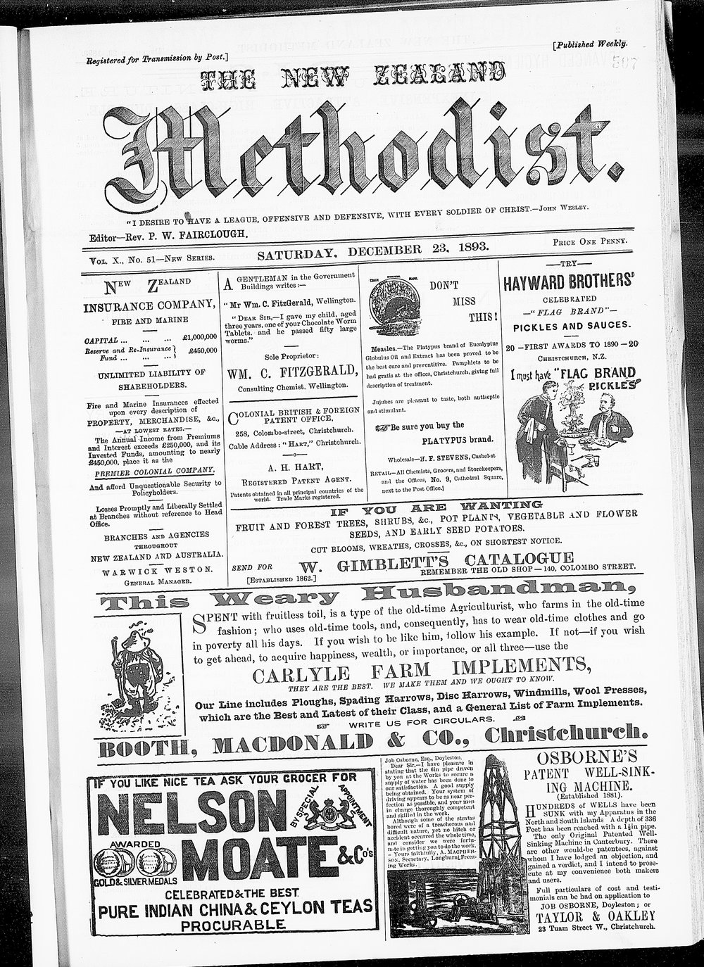 The New Zealand Methodist Times: 23rd December 1893