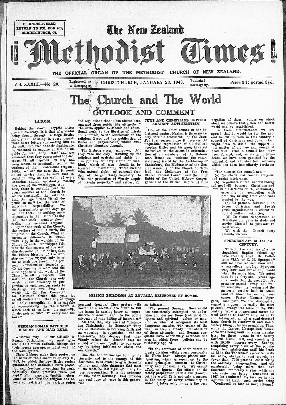 The New Zealand Methodist Times: 23rd January 1943