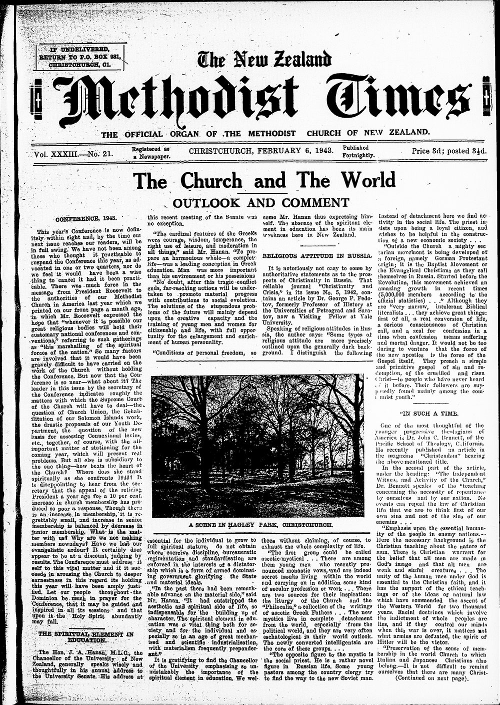 The New Zealand Methodist Times: 6th February 1943
