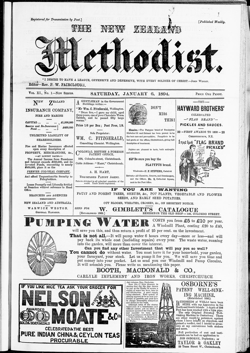 The New Zealand Methodist Times: 6th January 1894