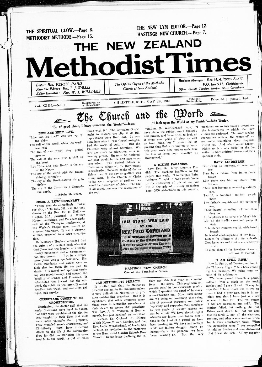 The New Zealand Methodist Times: 28th May 1932