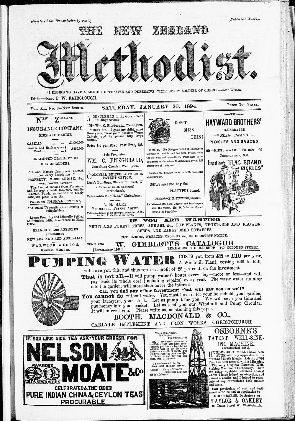 The New Zealand Methodist Times: 20th January 1894