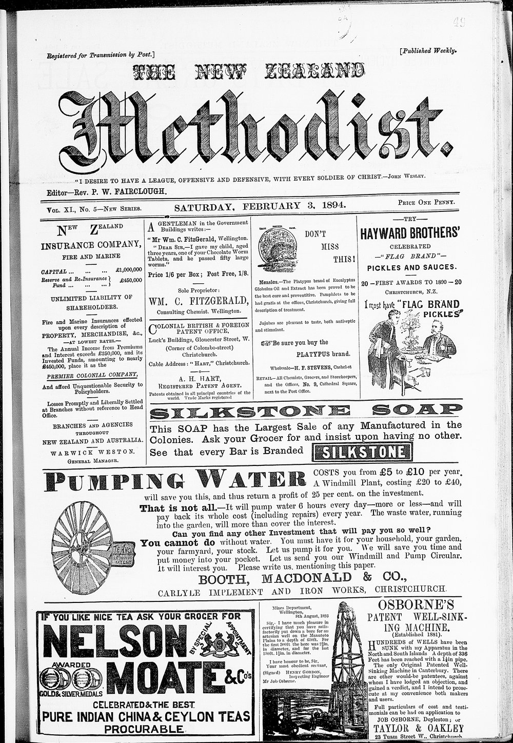 The New Zealand Methodist Times: 3rd February 1894