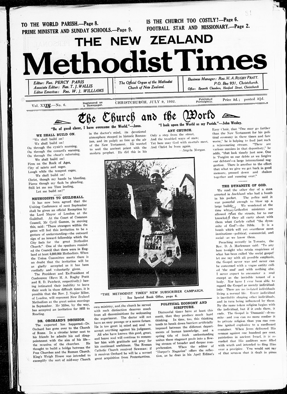 The New Zealand Methodist Times: 9th July 1932