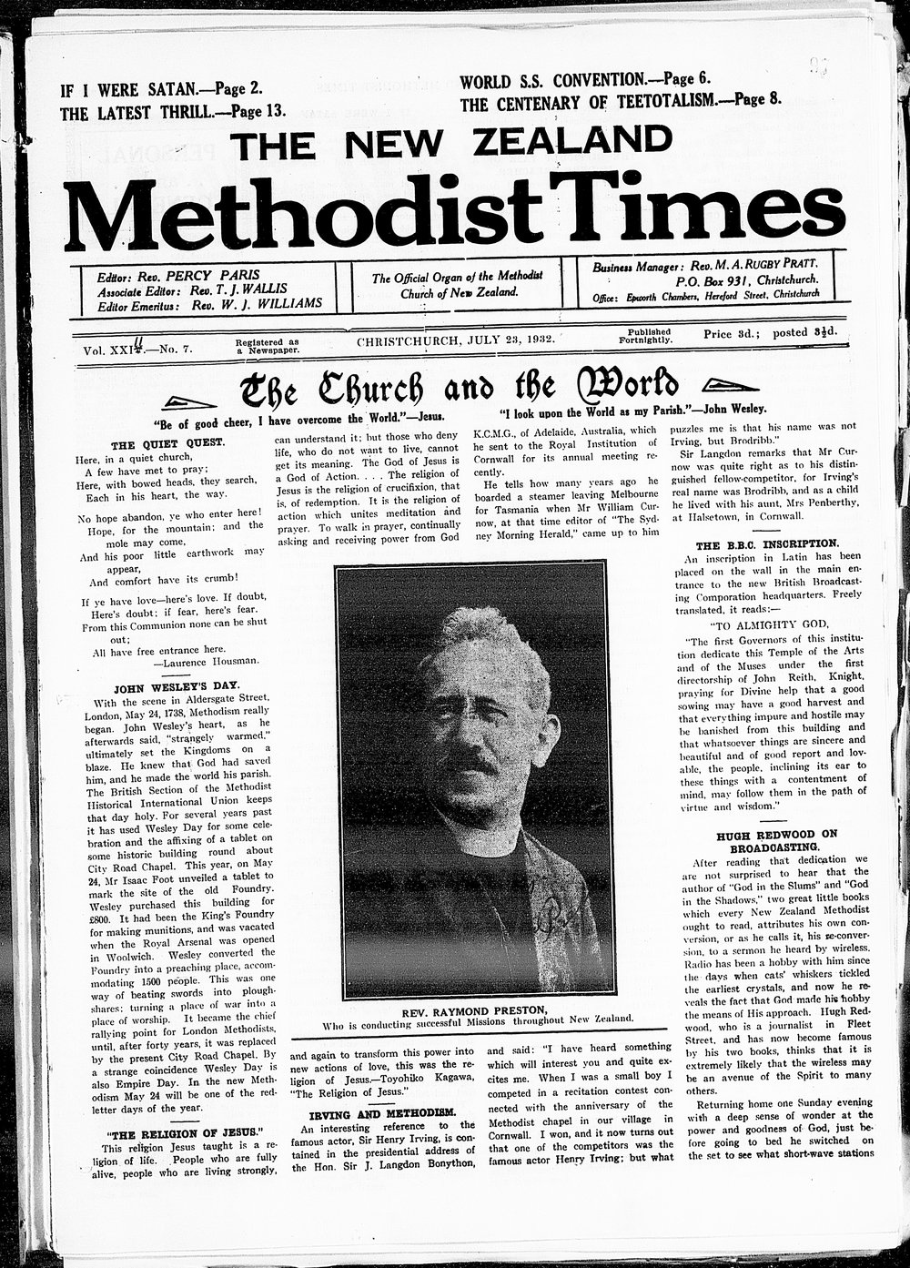 The New Zealand Methodist Times: 23rd July 1932