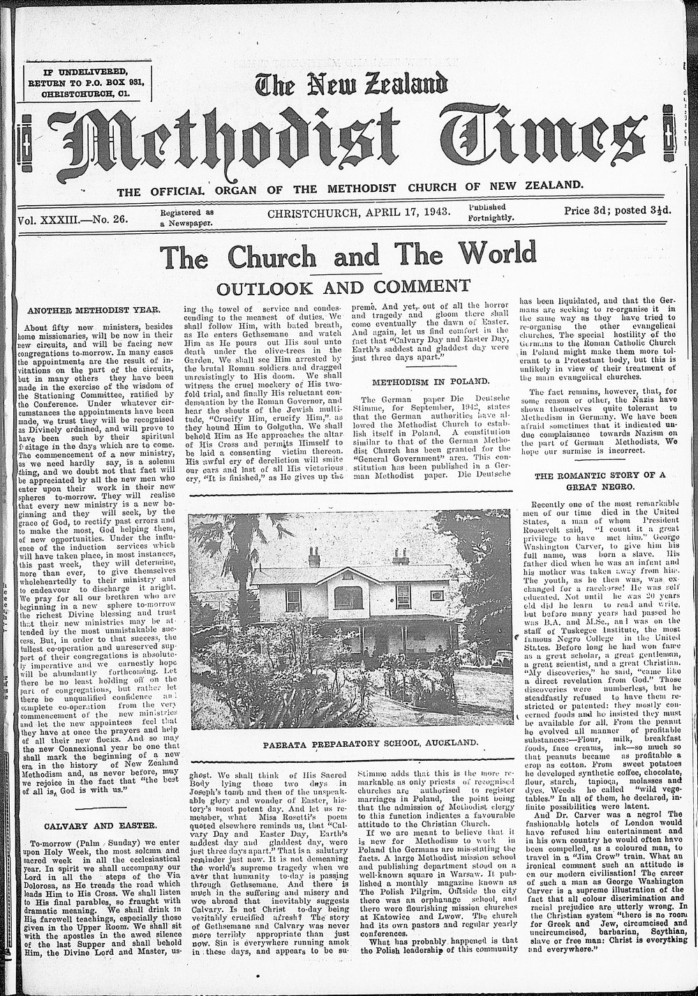 The New Zealand Methodist Times: 17th April 1943