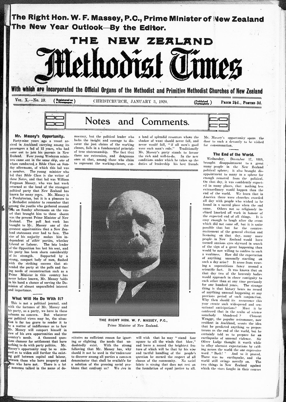 The New Zealand Methodist Times: 3rd January 1920