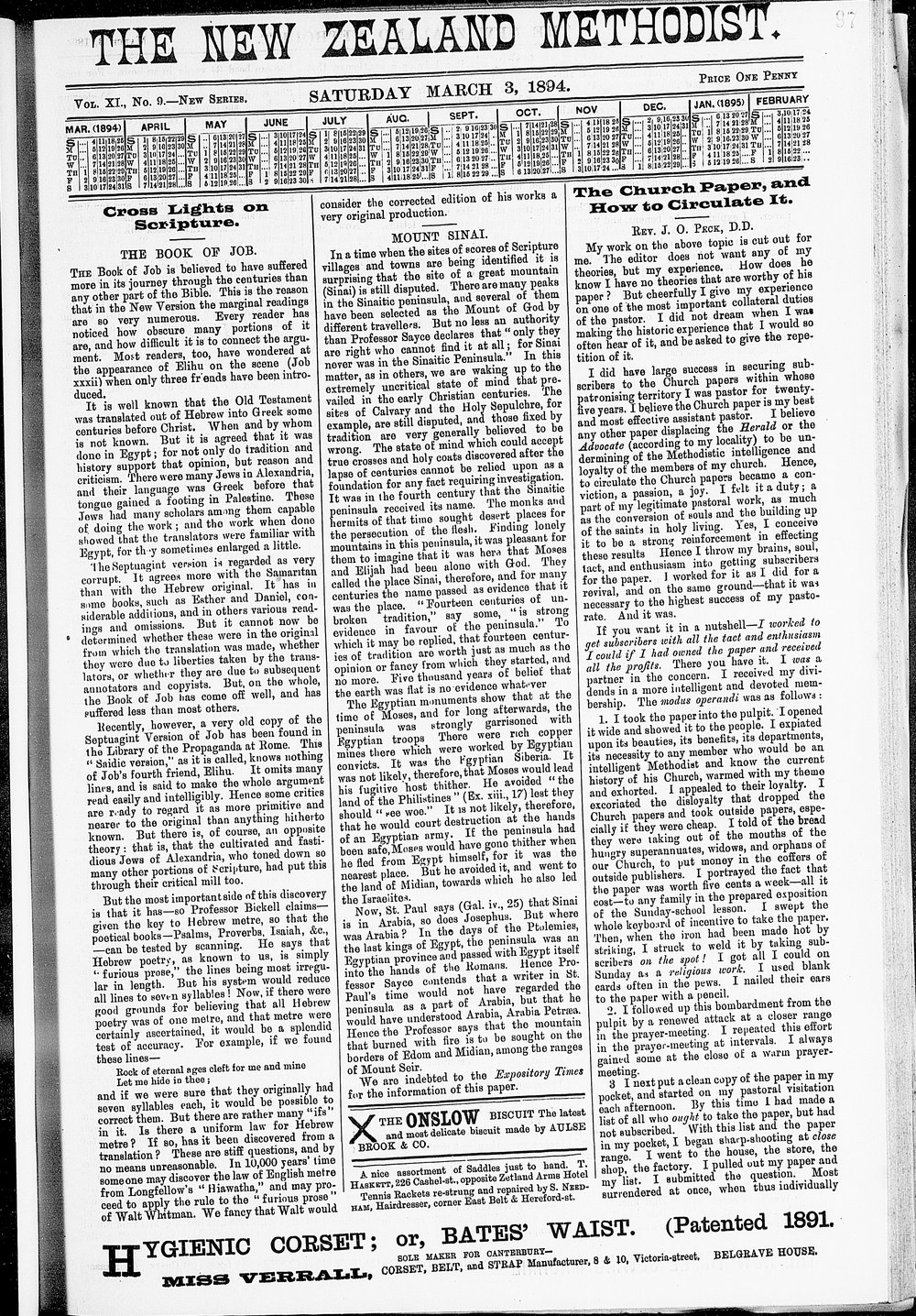 The New Zealand Methodist Times: 3rd March 1894