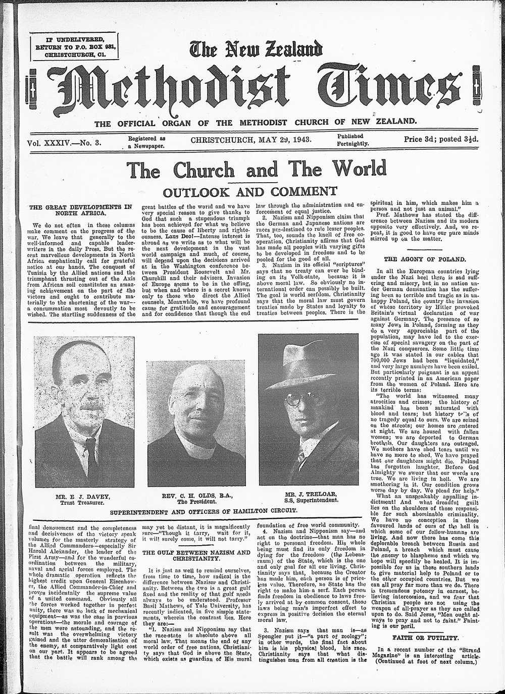 The New Zealand Methodist Times: 29th May 1943