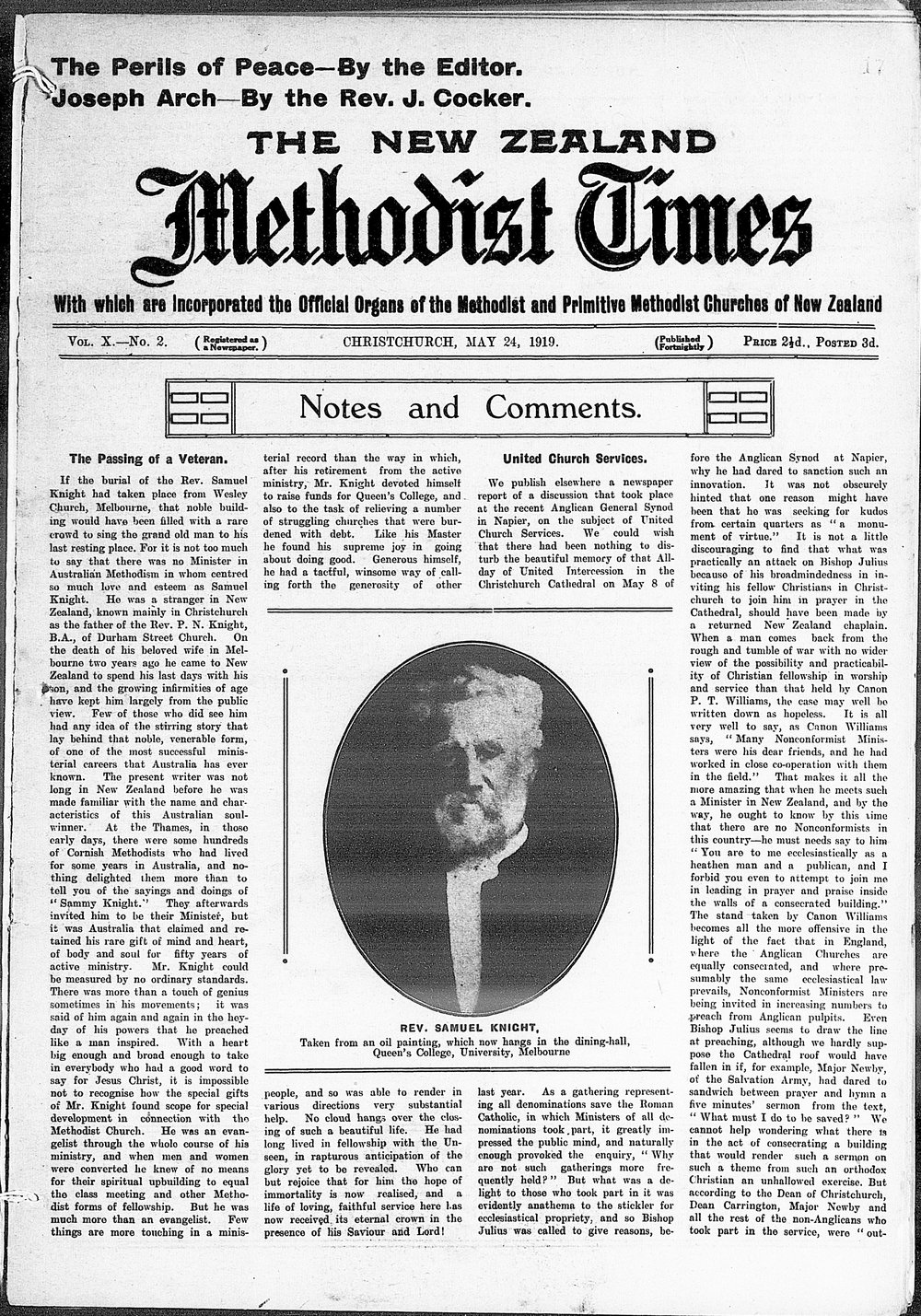 The New Zealand Methodist Times: 24th May 1919