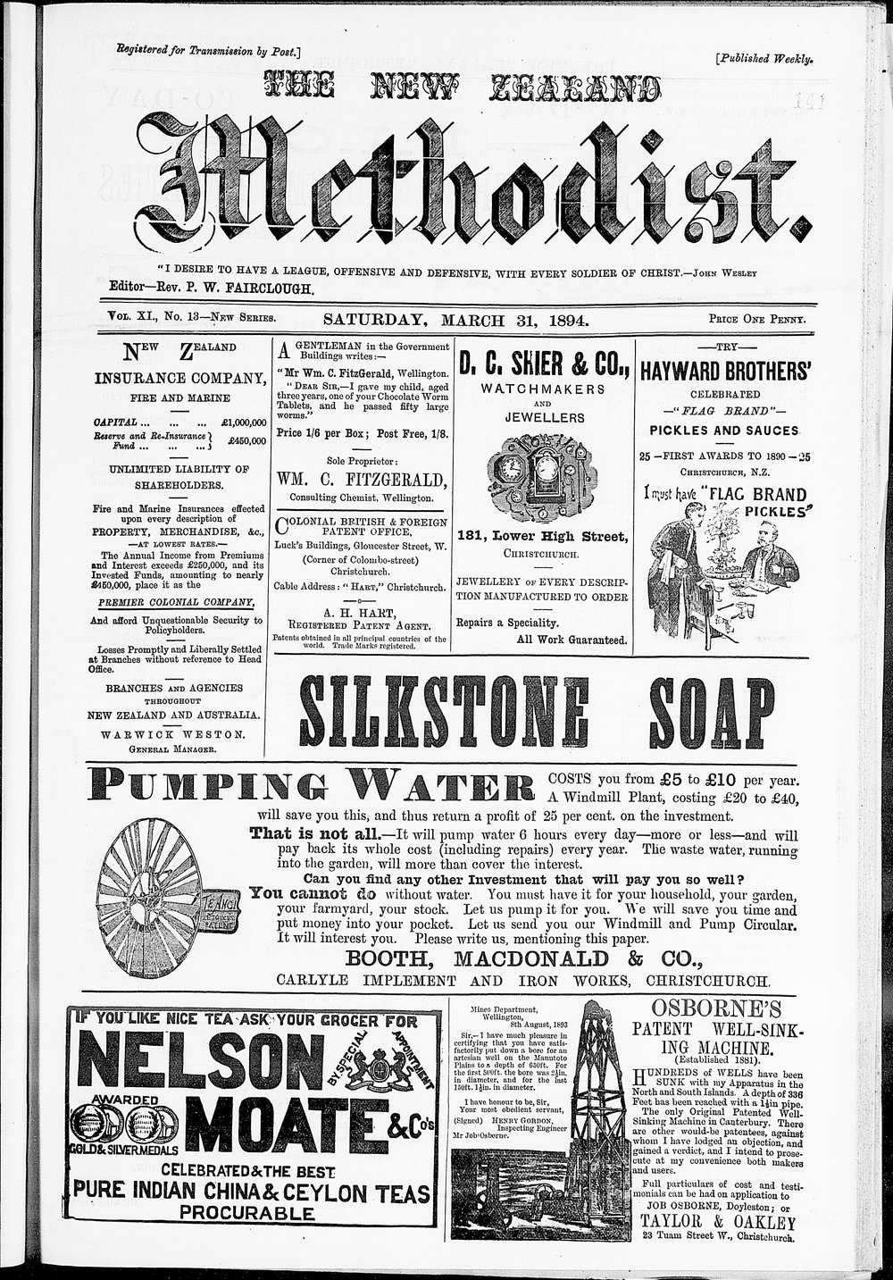 The New Zealand Methodist Times: 31st March 1894
