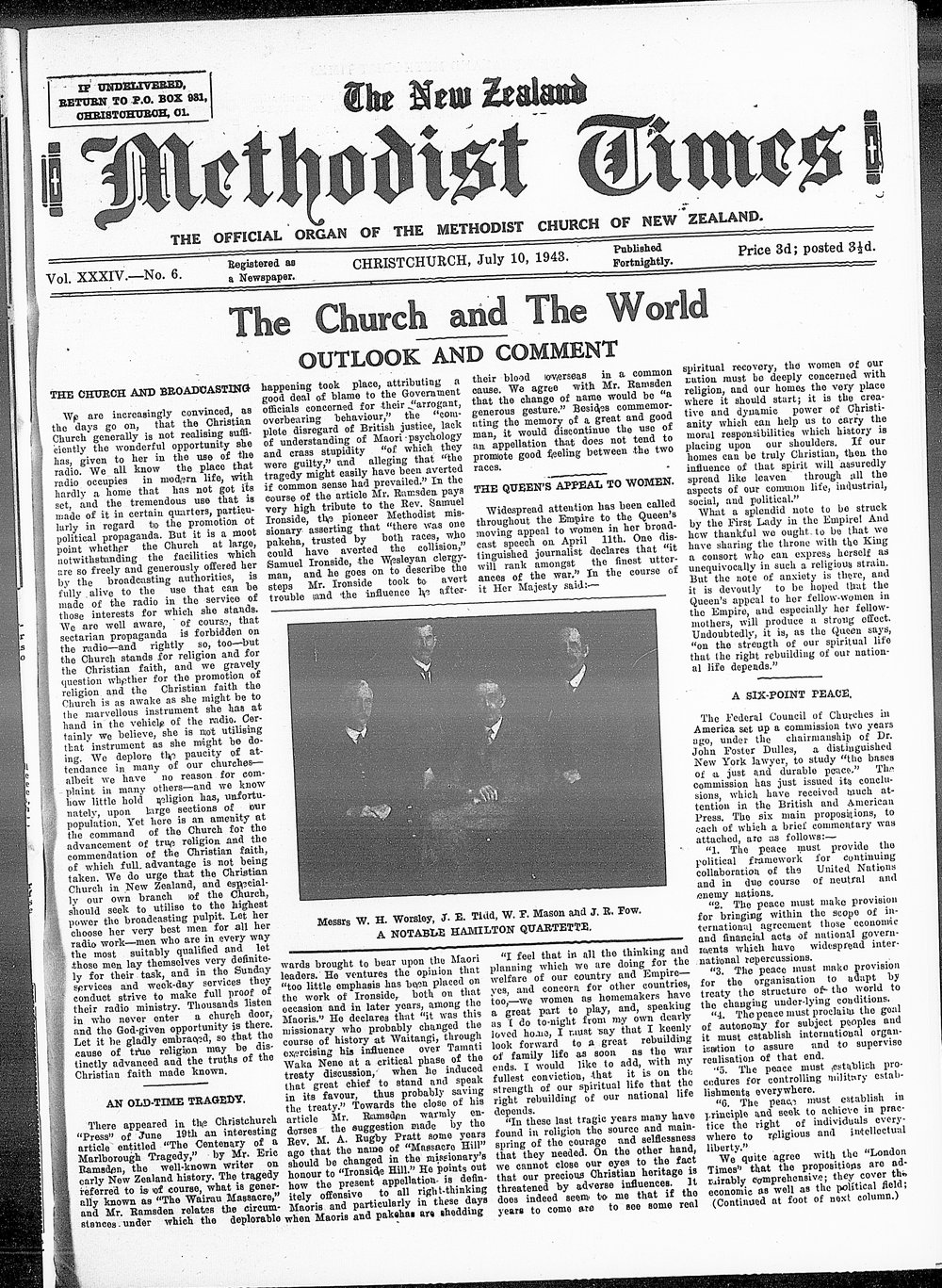The New Zealand Methodist Times: 10th July 1943